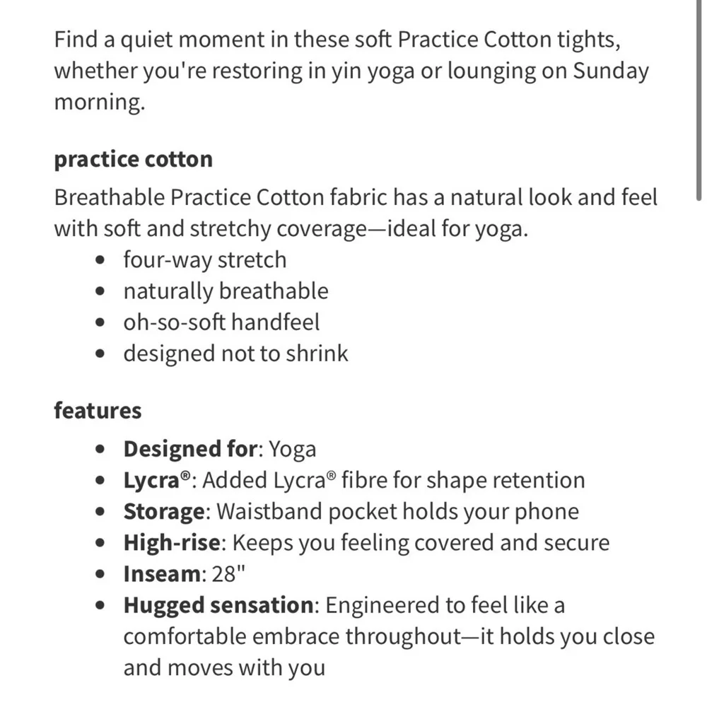 Lululemon Athletica Inner Glow High Rise Tight Cotton Washed Half Moon Gray 4